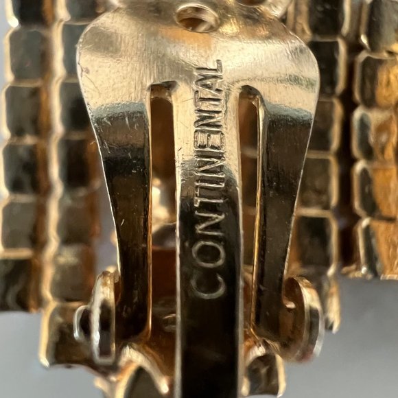 GLAMOROUS VINTAGE WIDE AB Rhinestone JEWELRY SET BRACELET EARRINGS CONTINENTAL - Picture 5 of 12